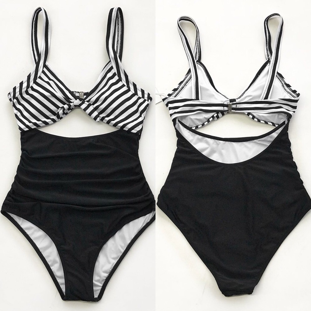 Cupshe striped ruched swimsuit